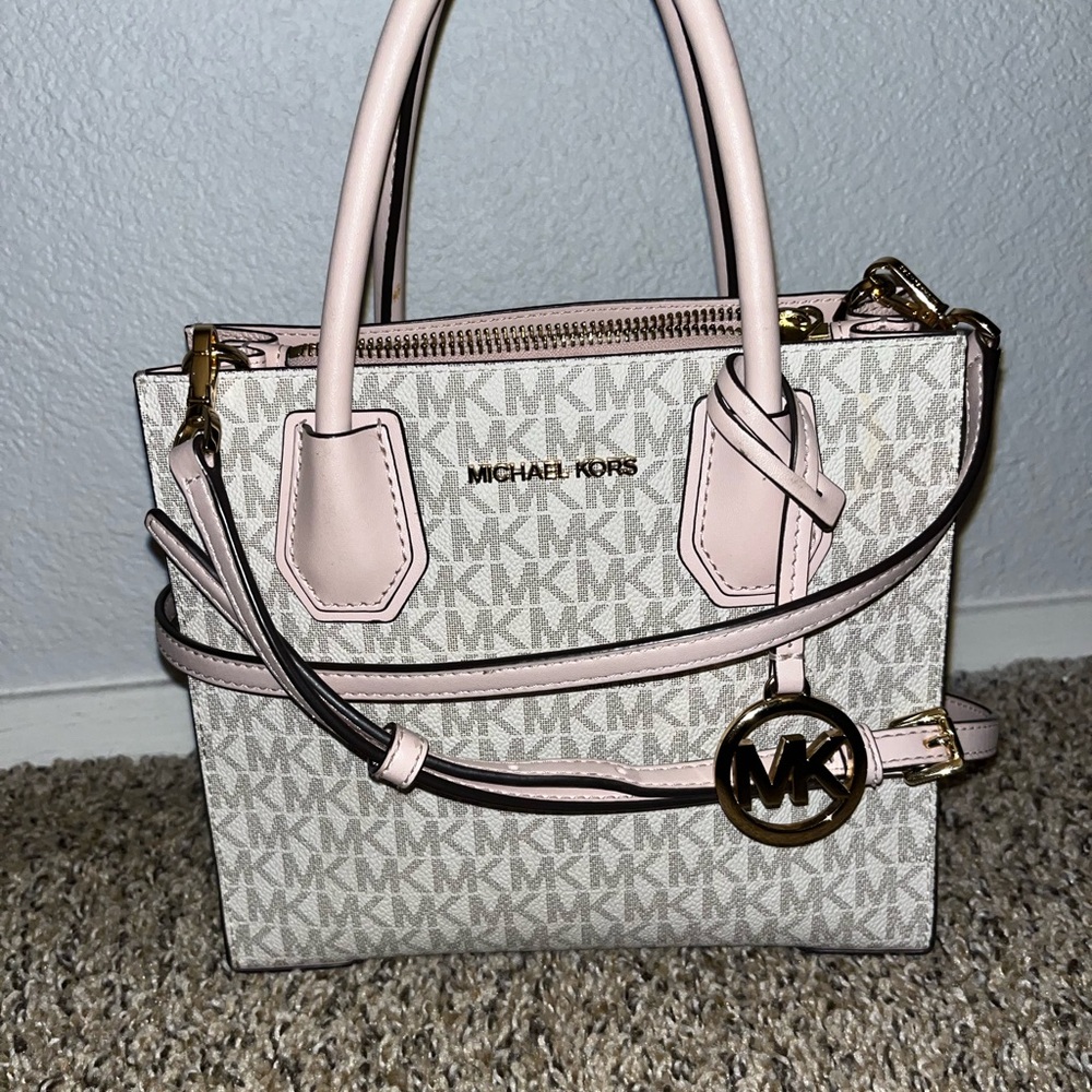 Mercer Medium Logo and Leather Accordion Crossbody Bag